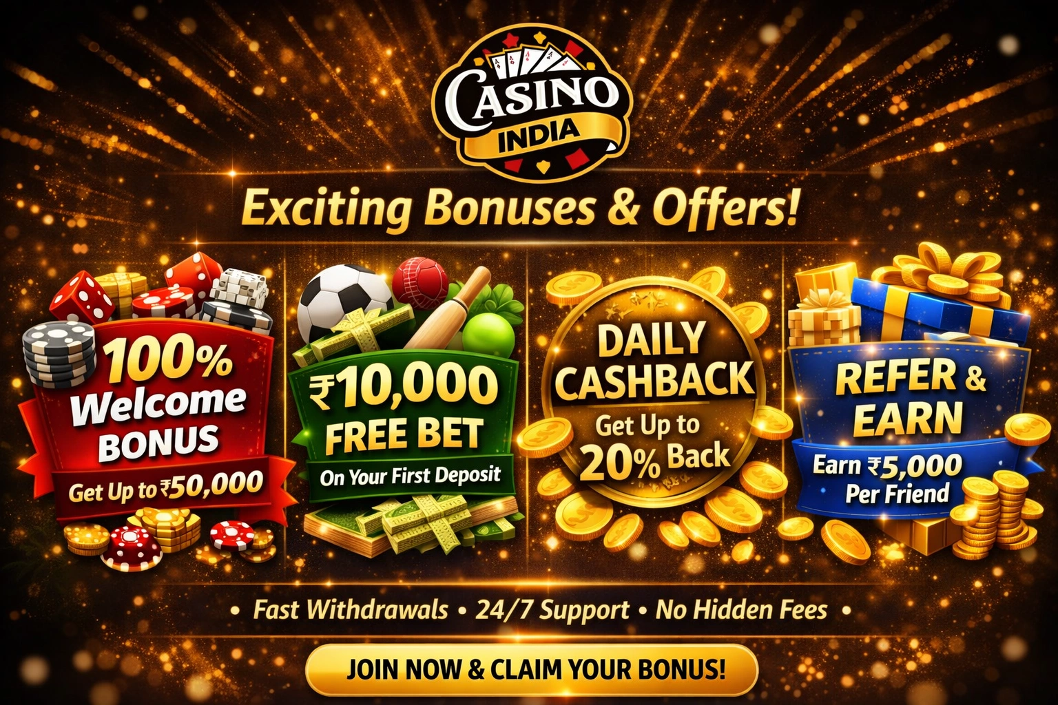 Casino India betting ID bonus offers welcome bonus cashback