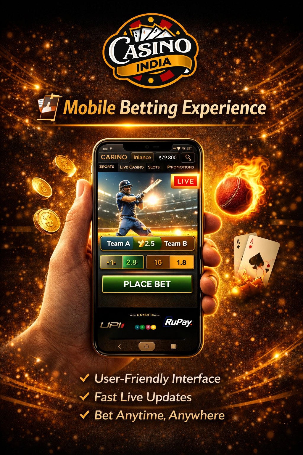 Mobile cricket betting experience India Casino India