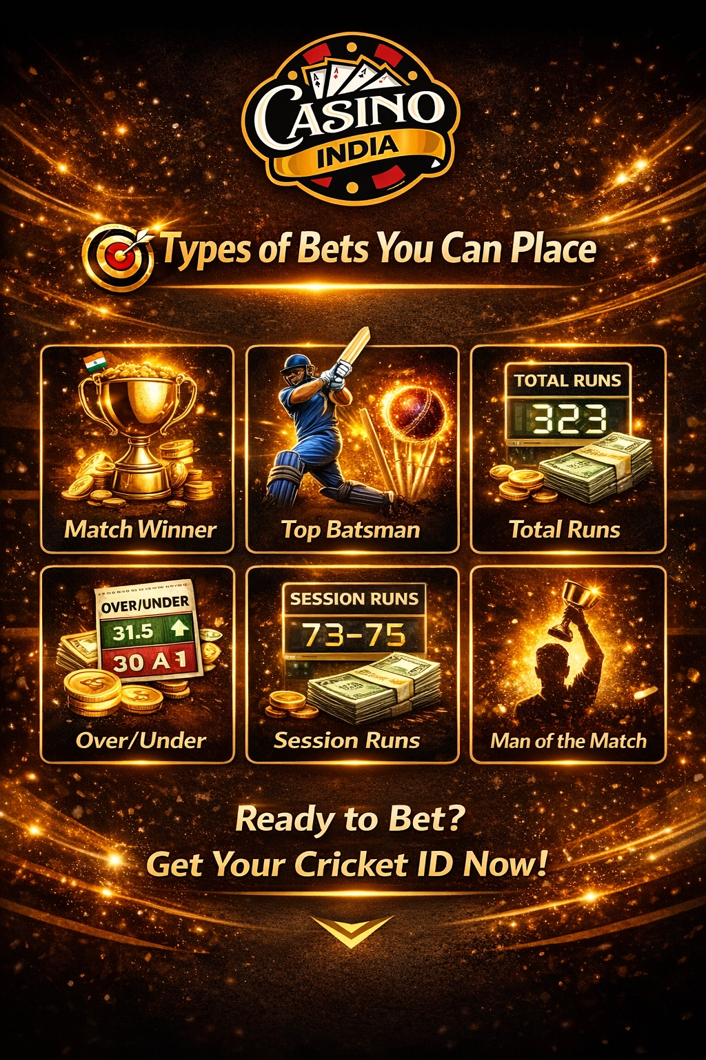 Types of bets you can place in cricket betting India