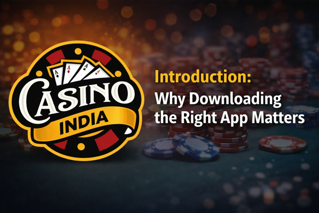 Casino India app download banner with logo and casino chips