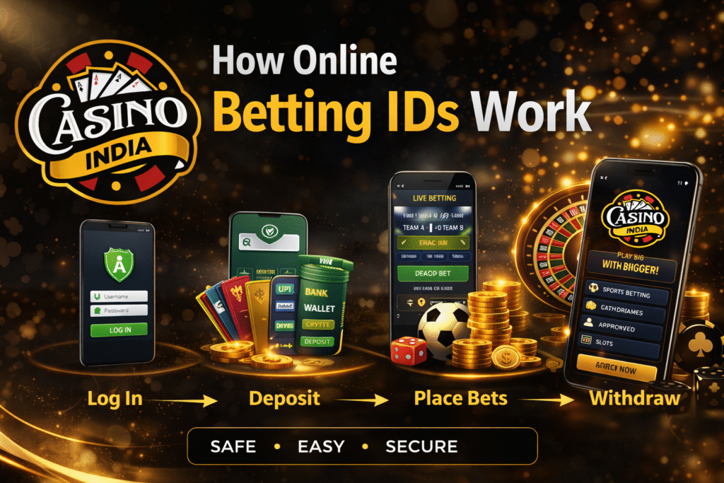 How online betting ID works step by step login deposit bet withdraw casino India
