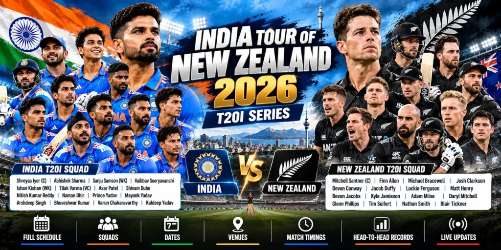 India vs New Zealand T20I Series 2026