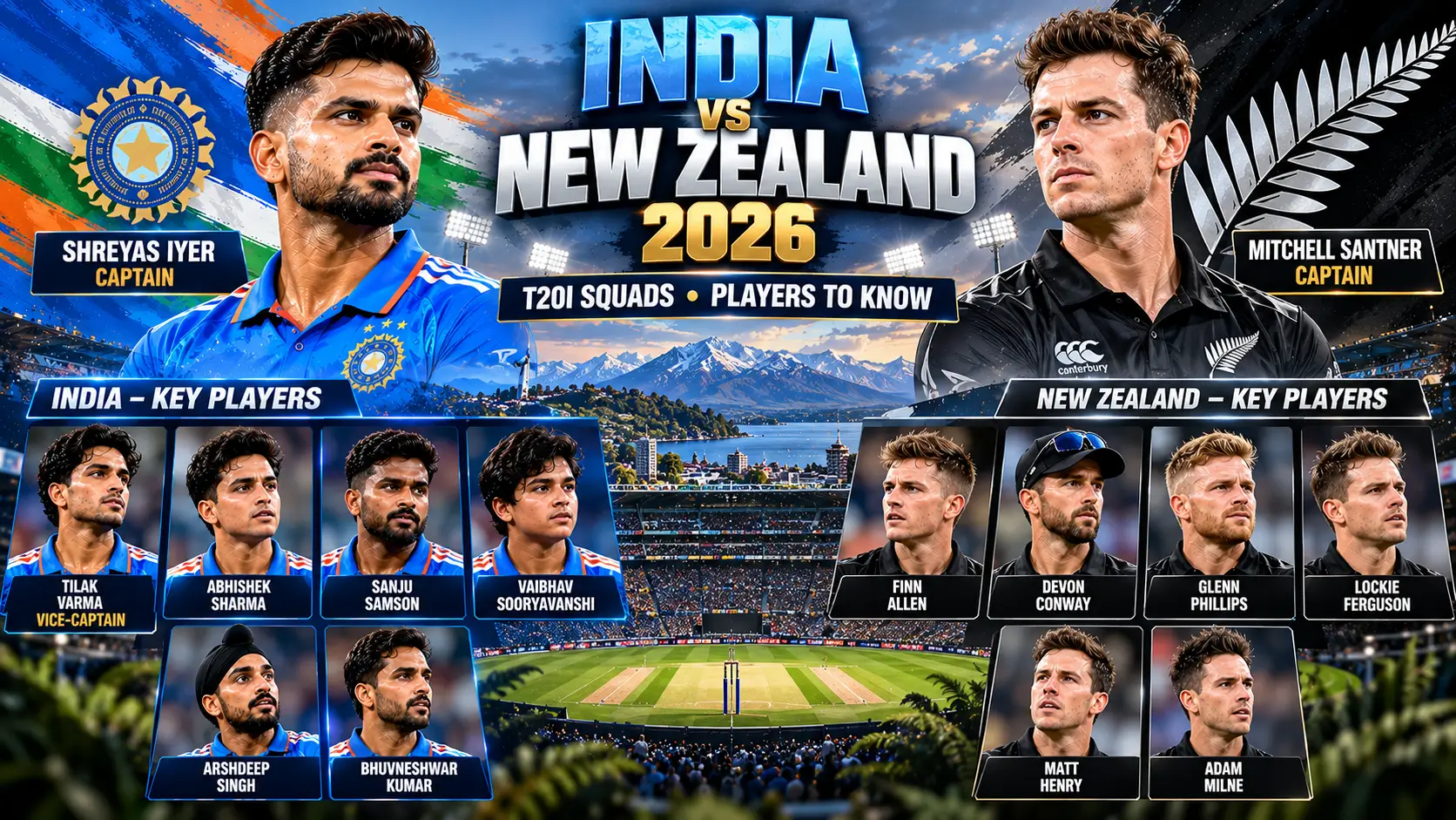 India Tour of New Zealand 2026 Squads: Players to Know