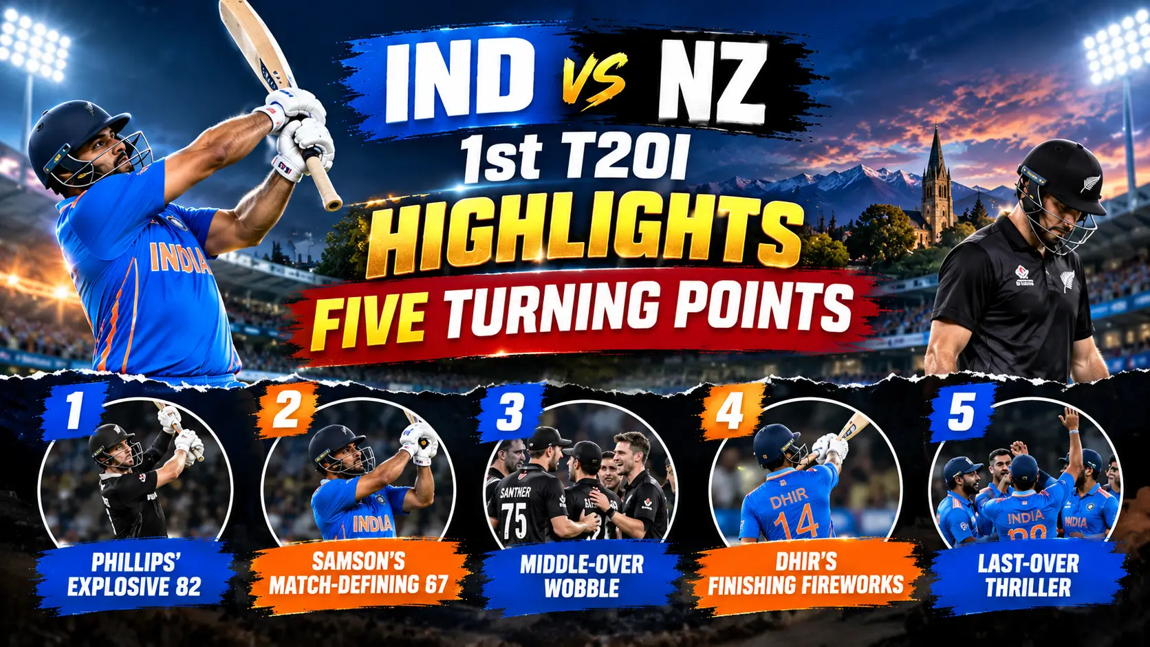 IND vs NZ 1st T20I Highlights: Five Turning Points