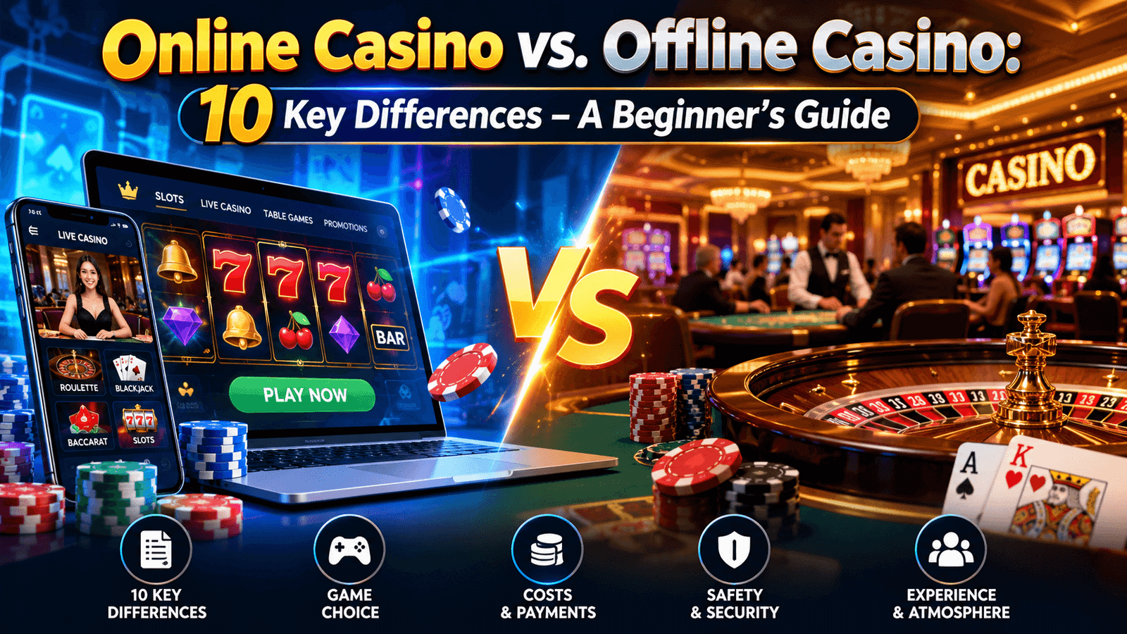 Online Casino vs. Offline Casino: 10 Key Differences - A Beginner’s Guide