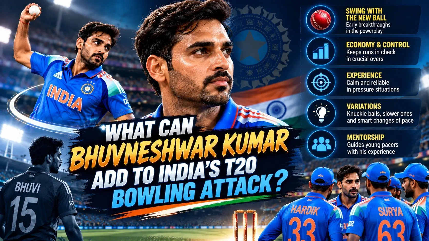 Bhuvneshwar Add to India's T20 Bowling Attack